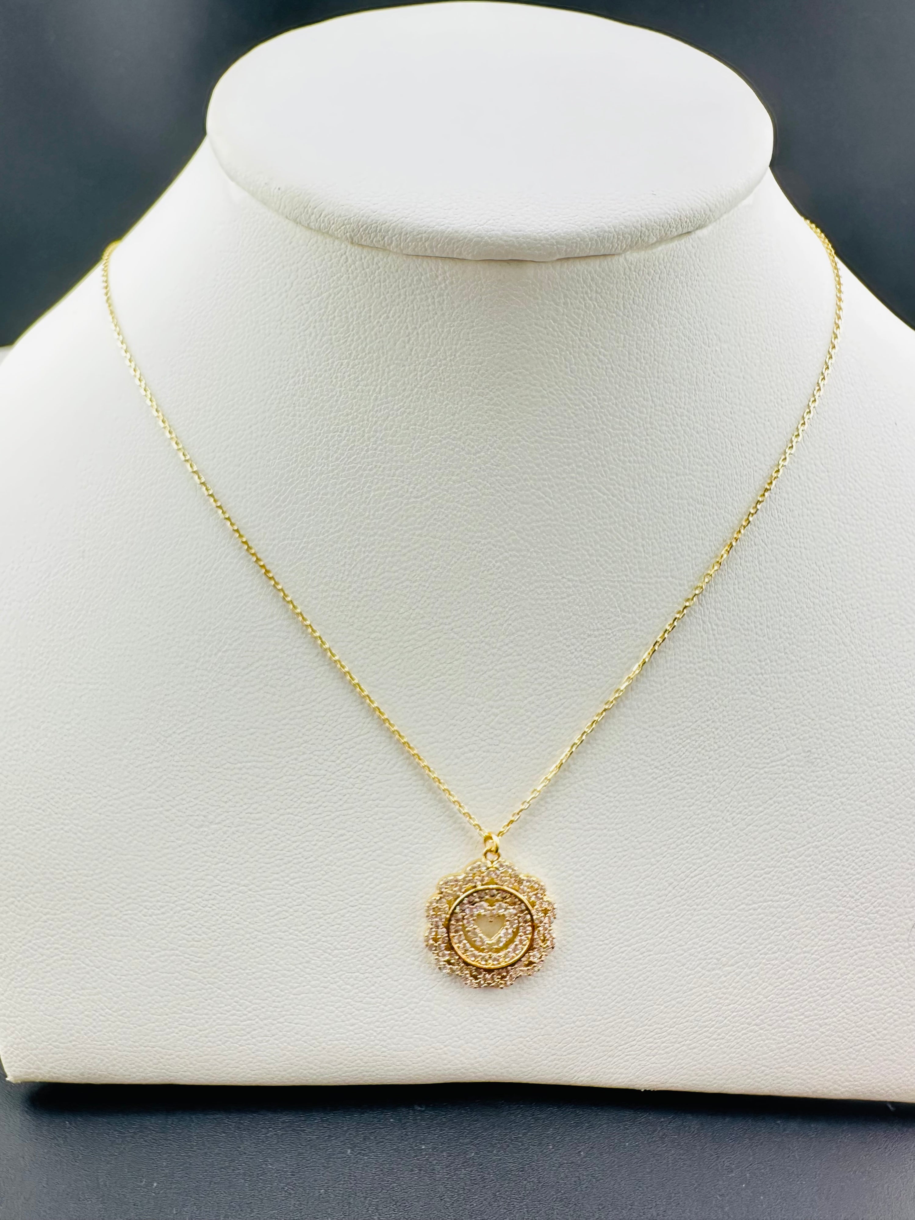 14k Solid Gold Heart Necklace