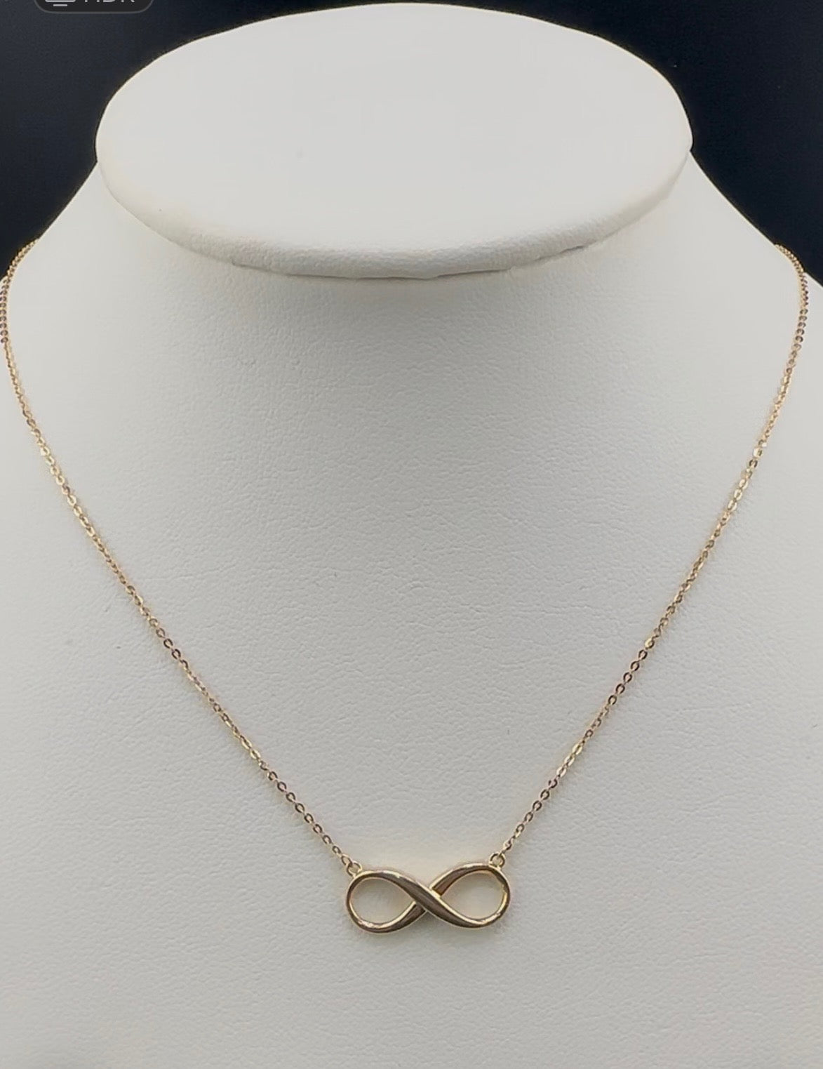 14k Solid Gold Infinity Necklace