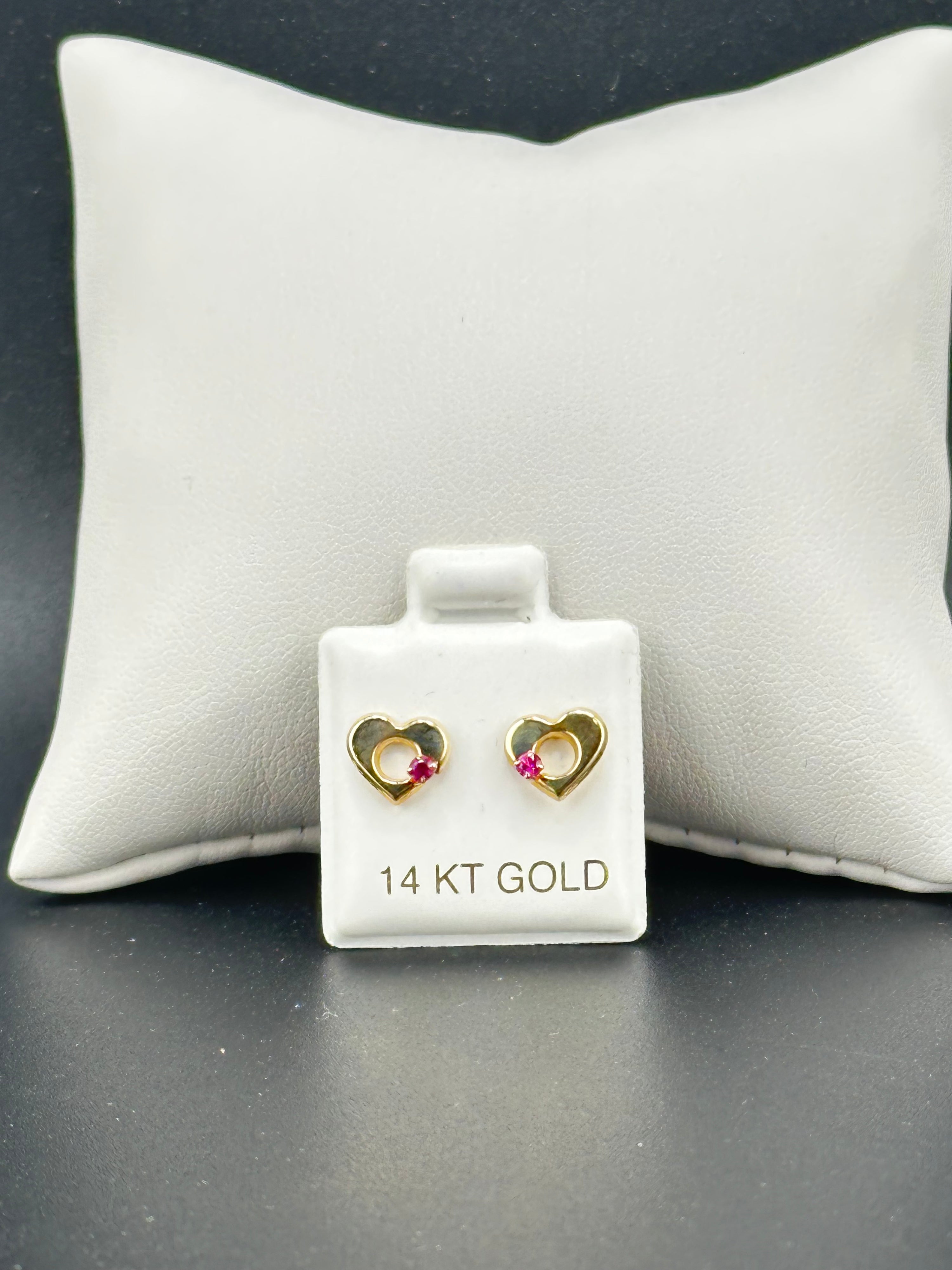 14k Solid Gold Heart earrings