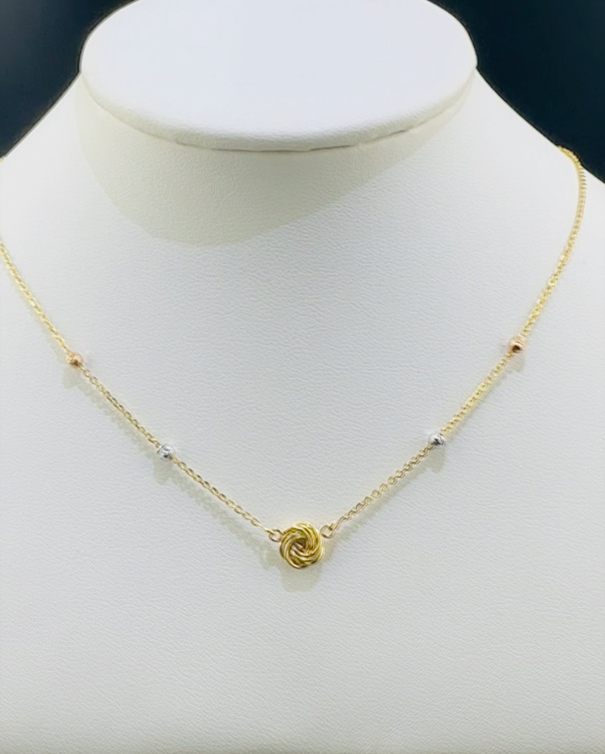 14K Solid Gold Rose Necklace