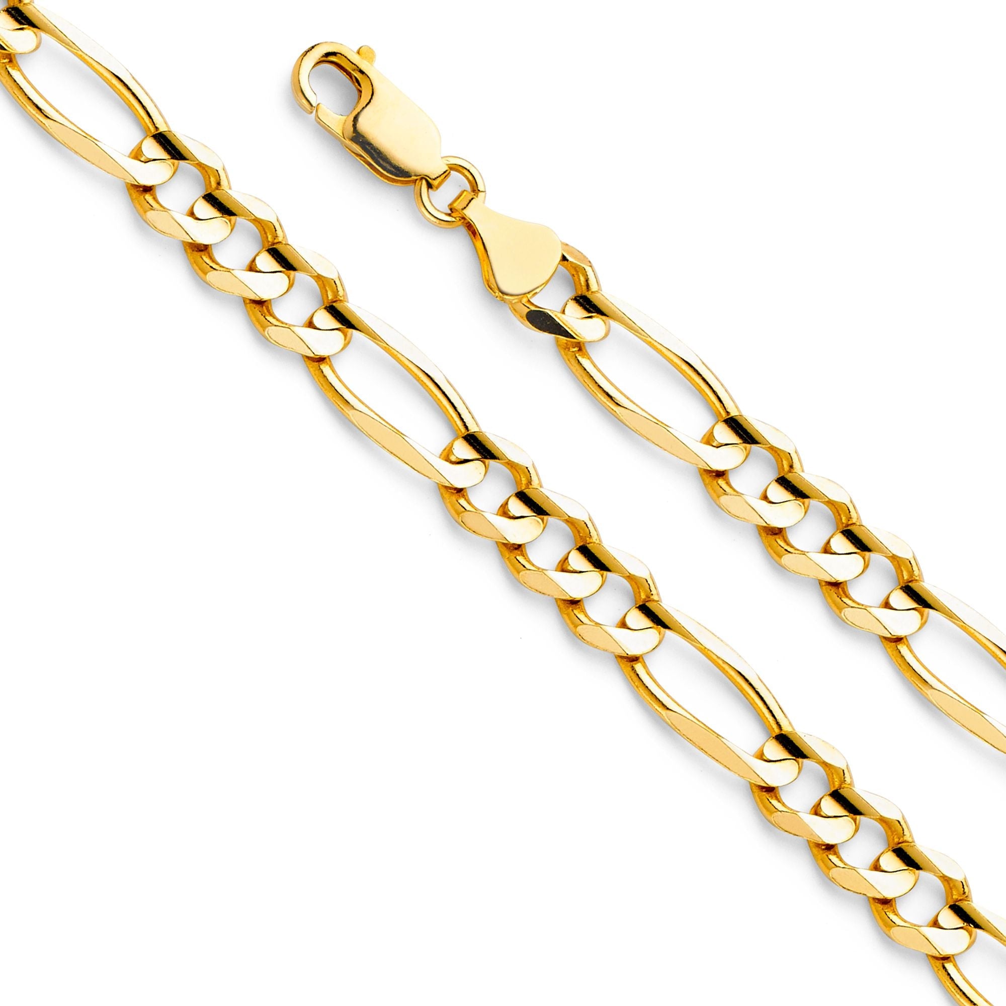 14KY 6mm Figaro 3+1 Concave Chain