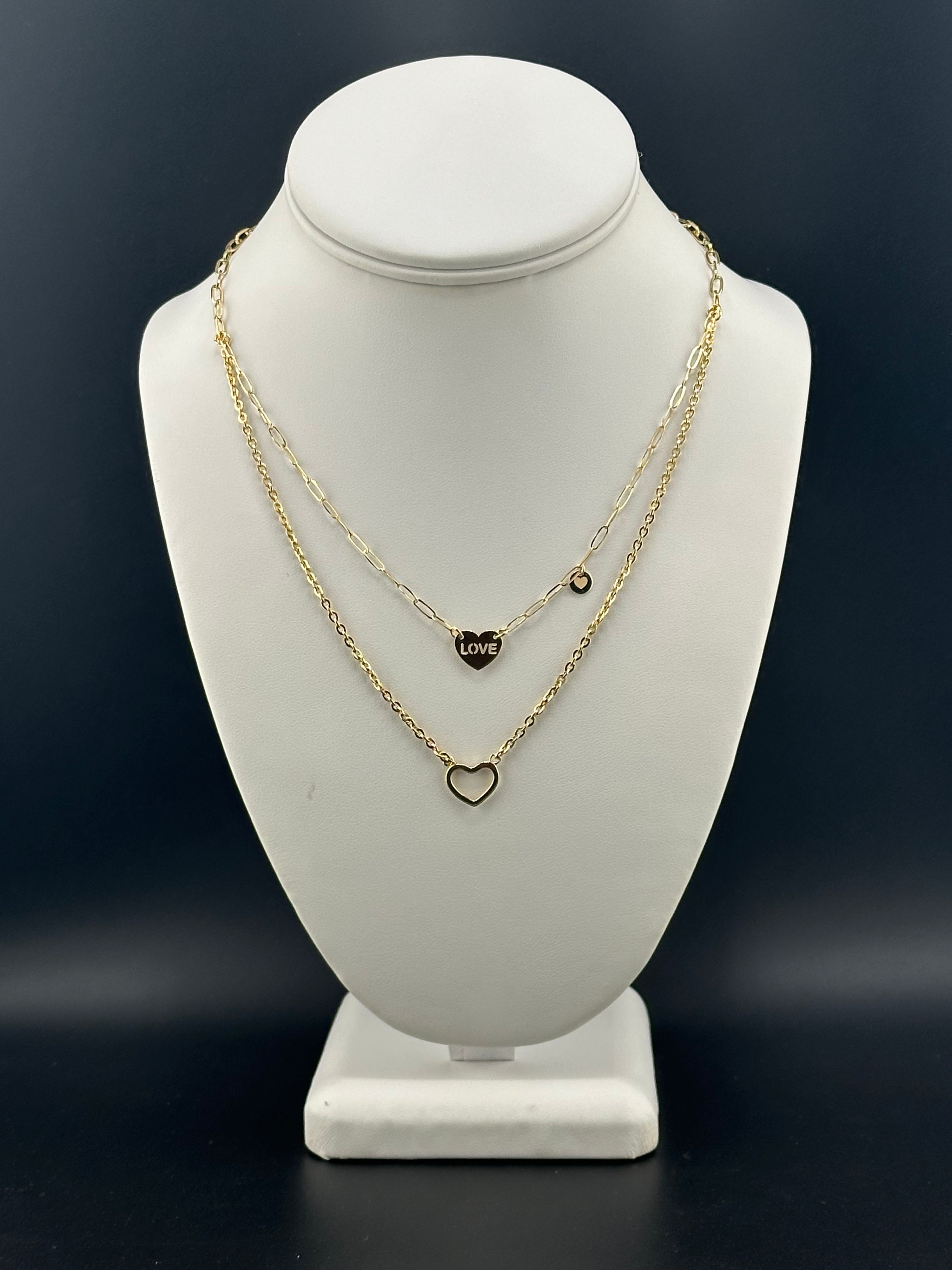 14K Solid Gold Love Necklace