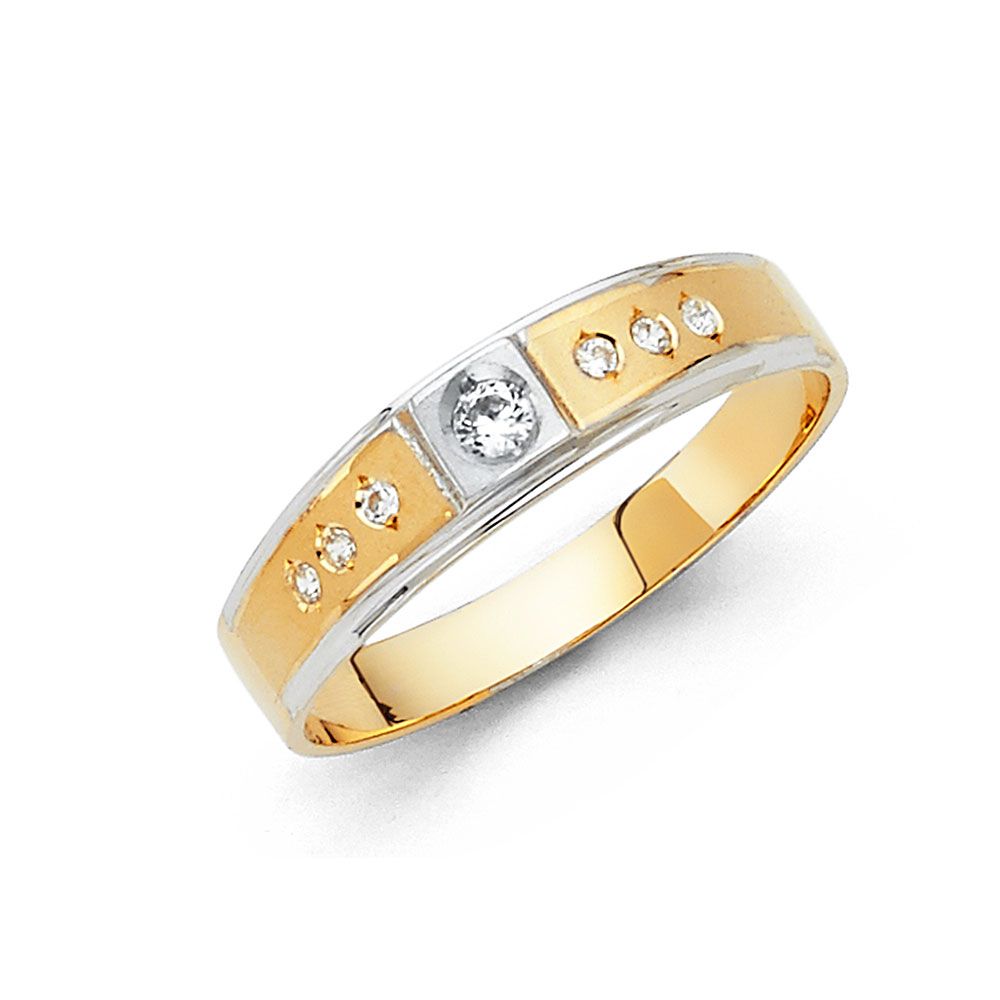 14K 2T CZ Men's Band