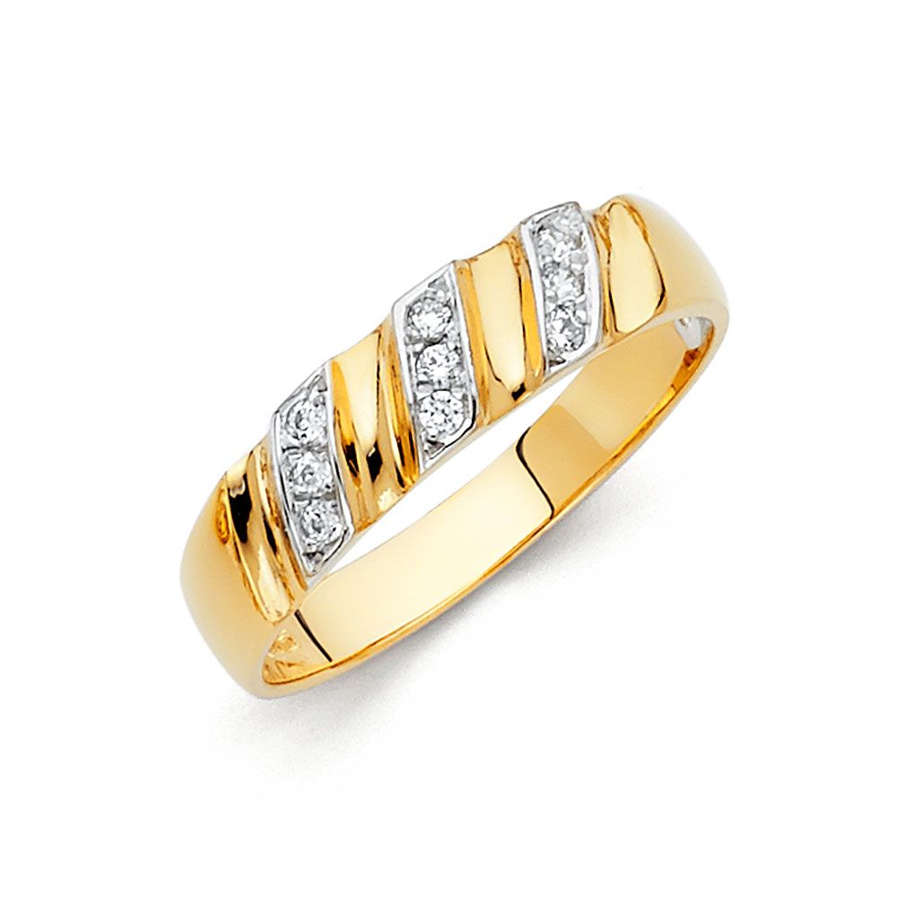 14KY CZ Men's Ring