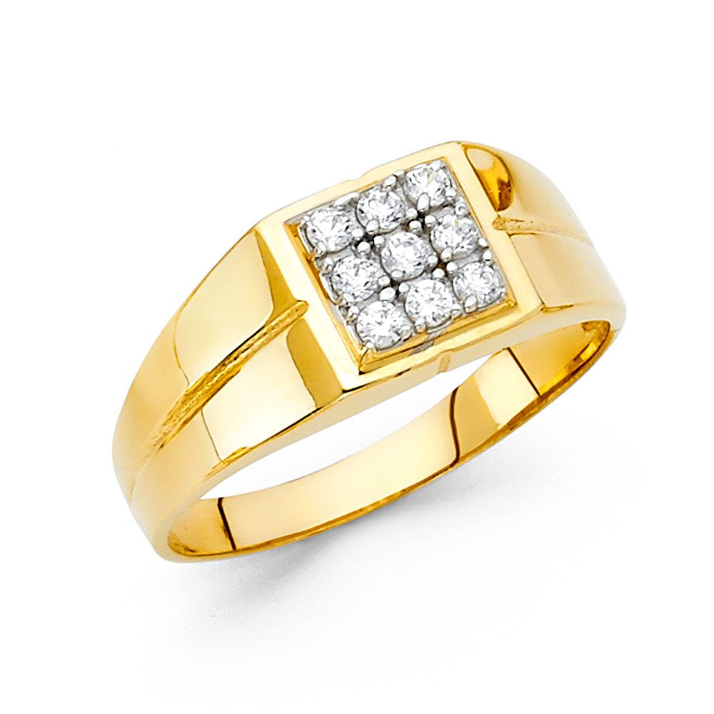 14KY CZ Men's Ring