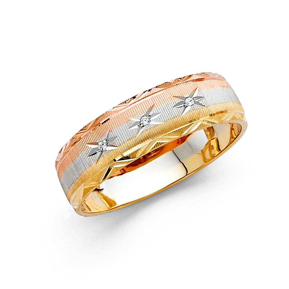 14K 3C 6mm DC Men's Wedding Band