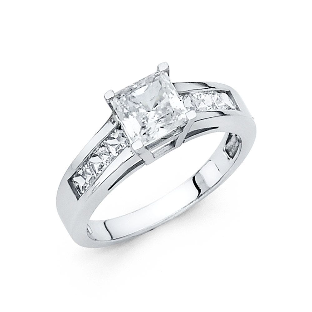 14KW CZ Engagement Ring