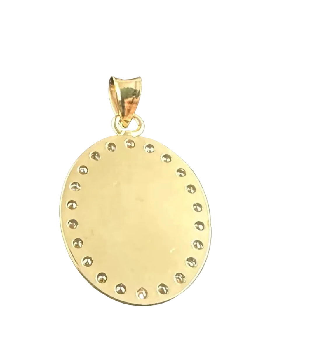Gold Our Lady of Guadalupe Oval Medal14k