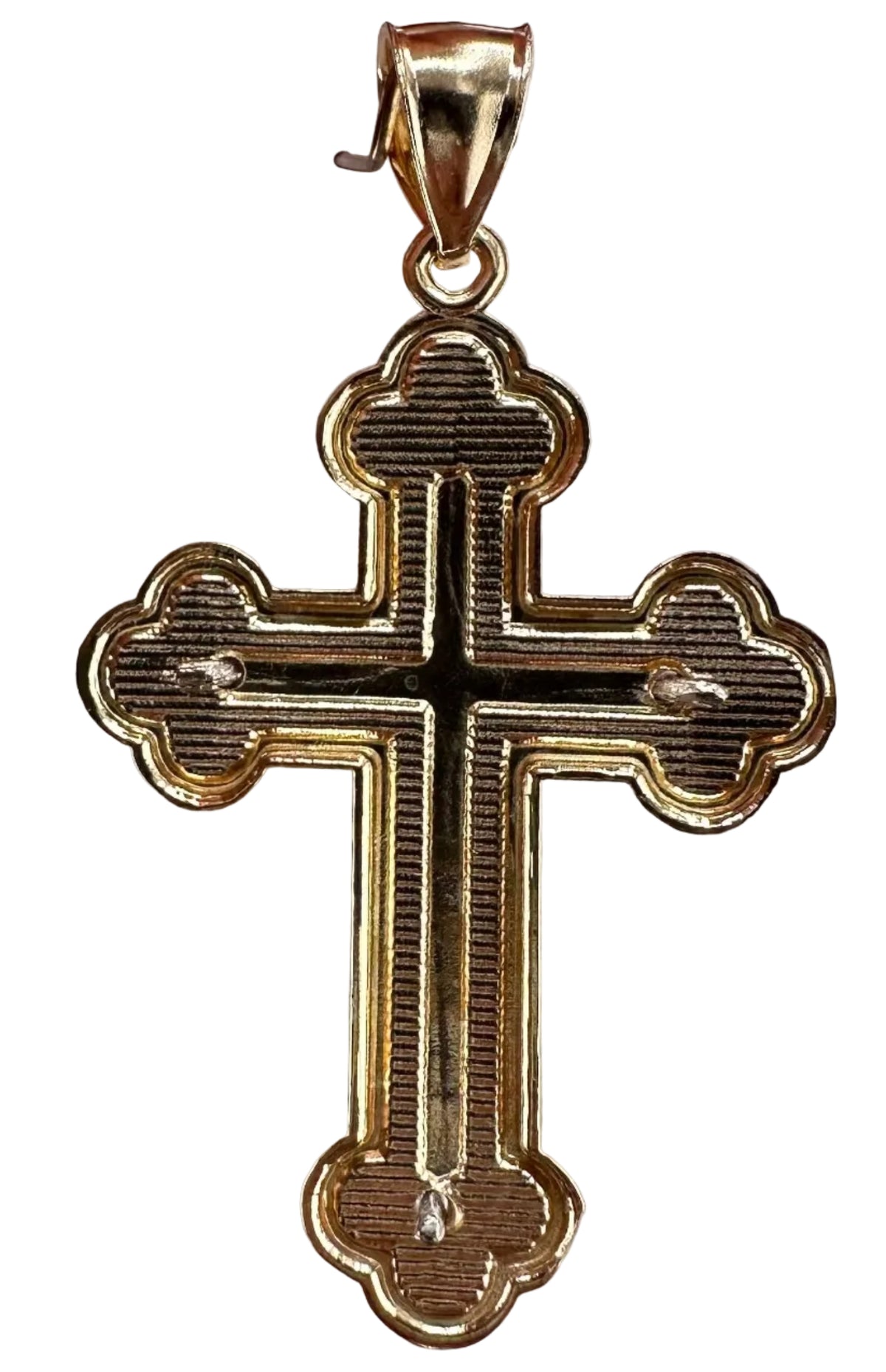 14K Two-Tone Gold Pendant - Crucifix Christ