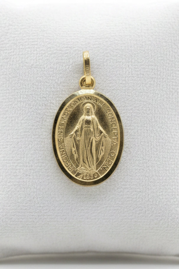 Miraculous Medal in 14K Gold