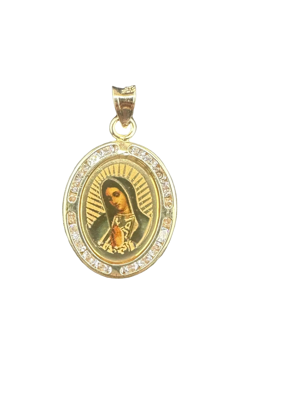 Gold Our Lady of Guadalupe Oval Medal14k