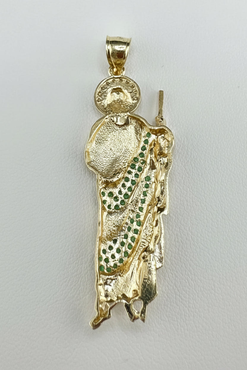 14kt Gold Saint Jude CZ Pendant