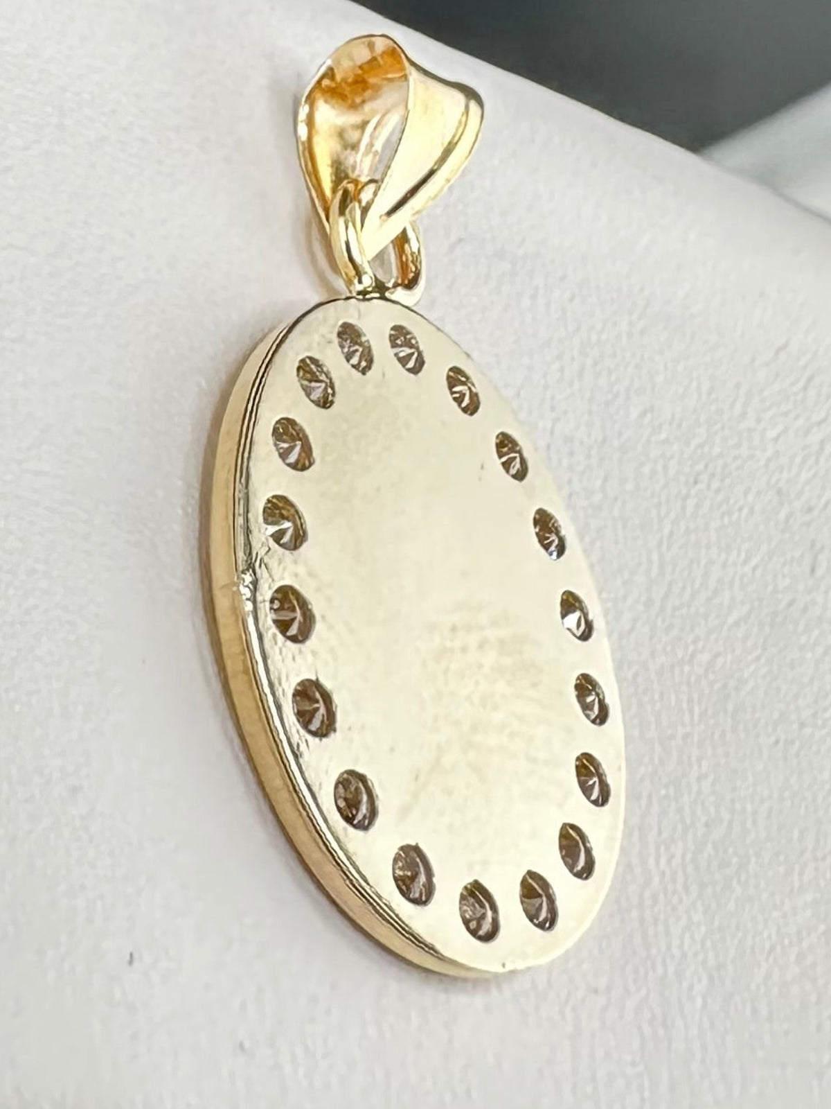 14K Gold  C.ZTwo-Tone Virgin of Guadalupe Medal - Rose and Yellow Gold