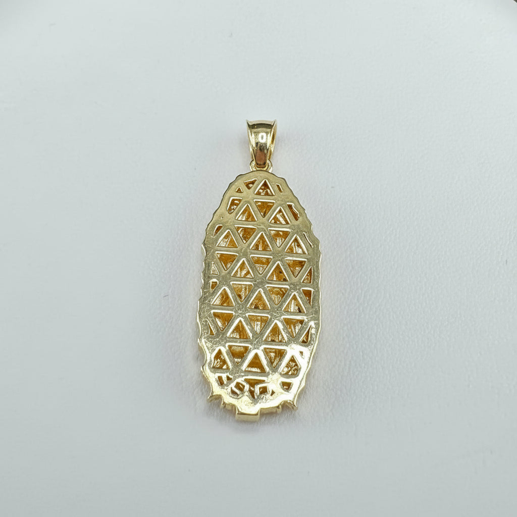 14kt Gold Virgin of Guadalupe Medal with Cubic Zirconia