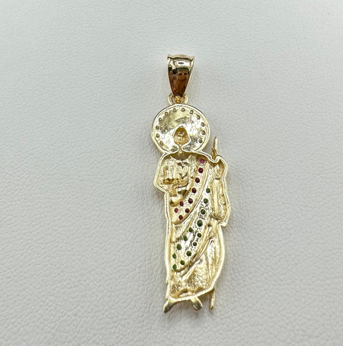 San Judas 14kt Gold Pendant with C.Z