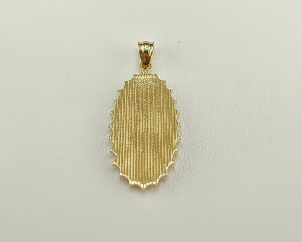 14K Gold Virgin of Guadalupe Medal Bicolor - Rose and Yellow Gold