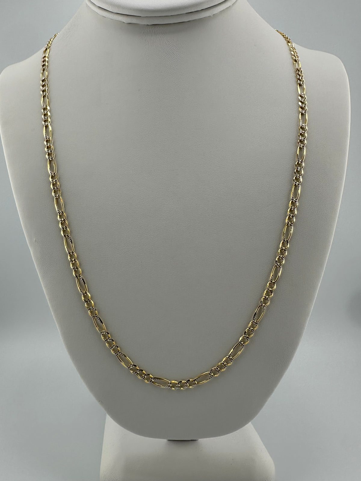 Figaro Chain Necklace with Diamond-Cut Links 24"
