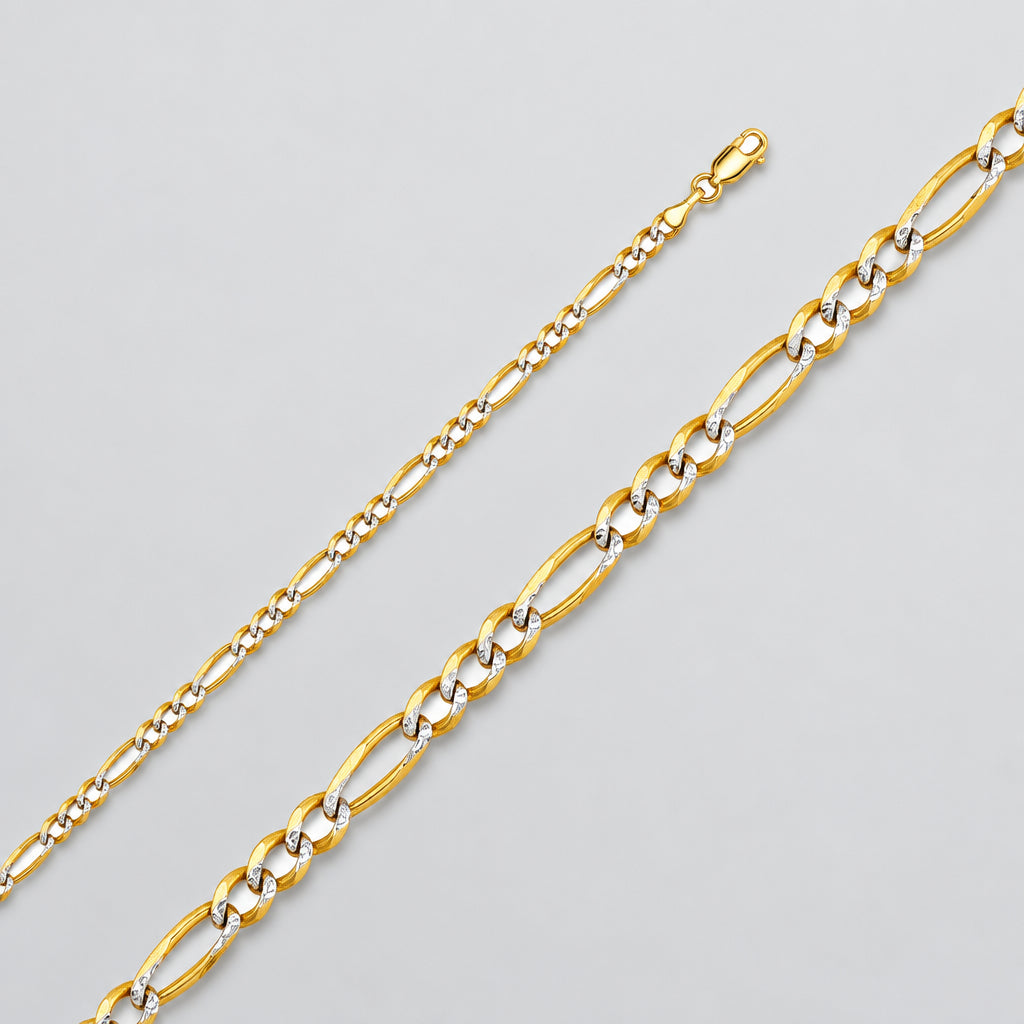 Figaro Chain Necklace with Diamond-Cut Links 24"