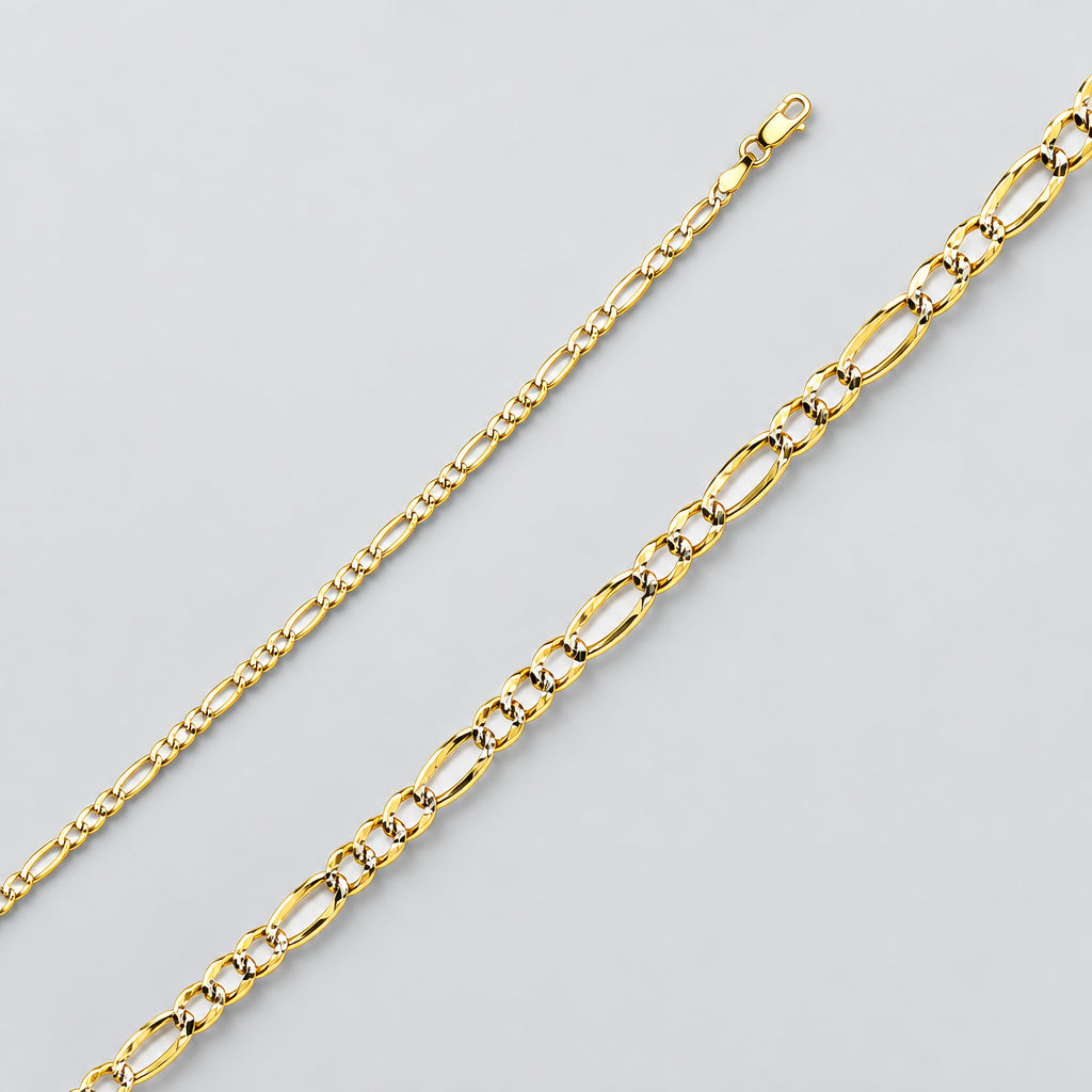 Figaro Chain Necklace with Diamond-Cut Links 24"