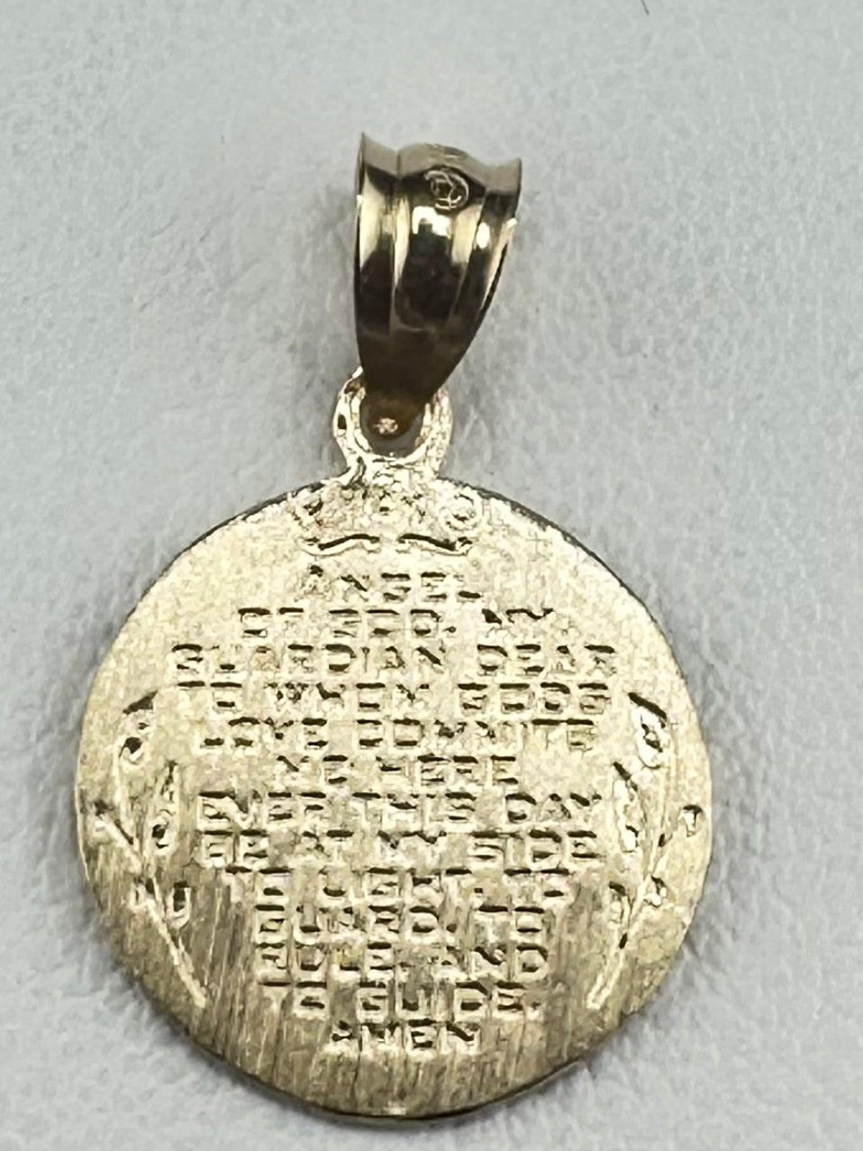 14kt Gold Angel Medal Religious Pendant