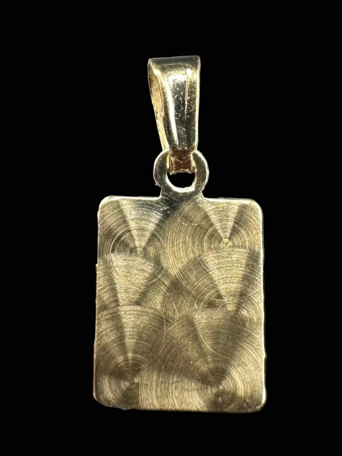 14K Gold Jesus Crucifix Rectangular Medal
