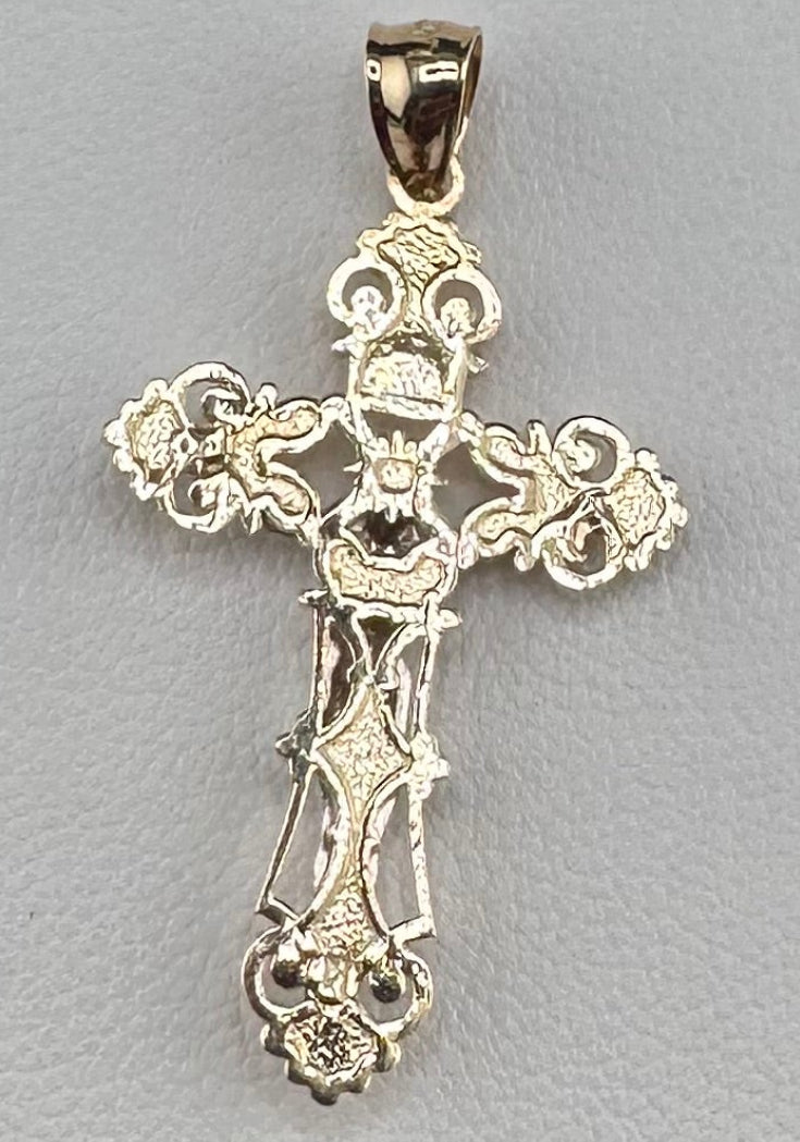 14K Two-Tone Gold Jesus Crucifix Pendant