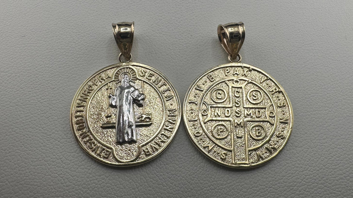 Two-Tone 14K Gold Saint Benito Medal