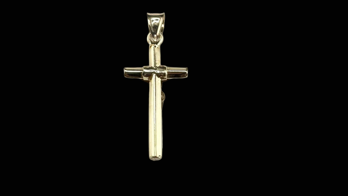 14kt Gold Jesus Crucifix Pendant with Cubic Zirconia
