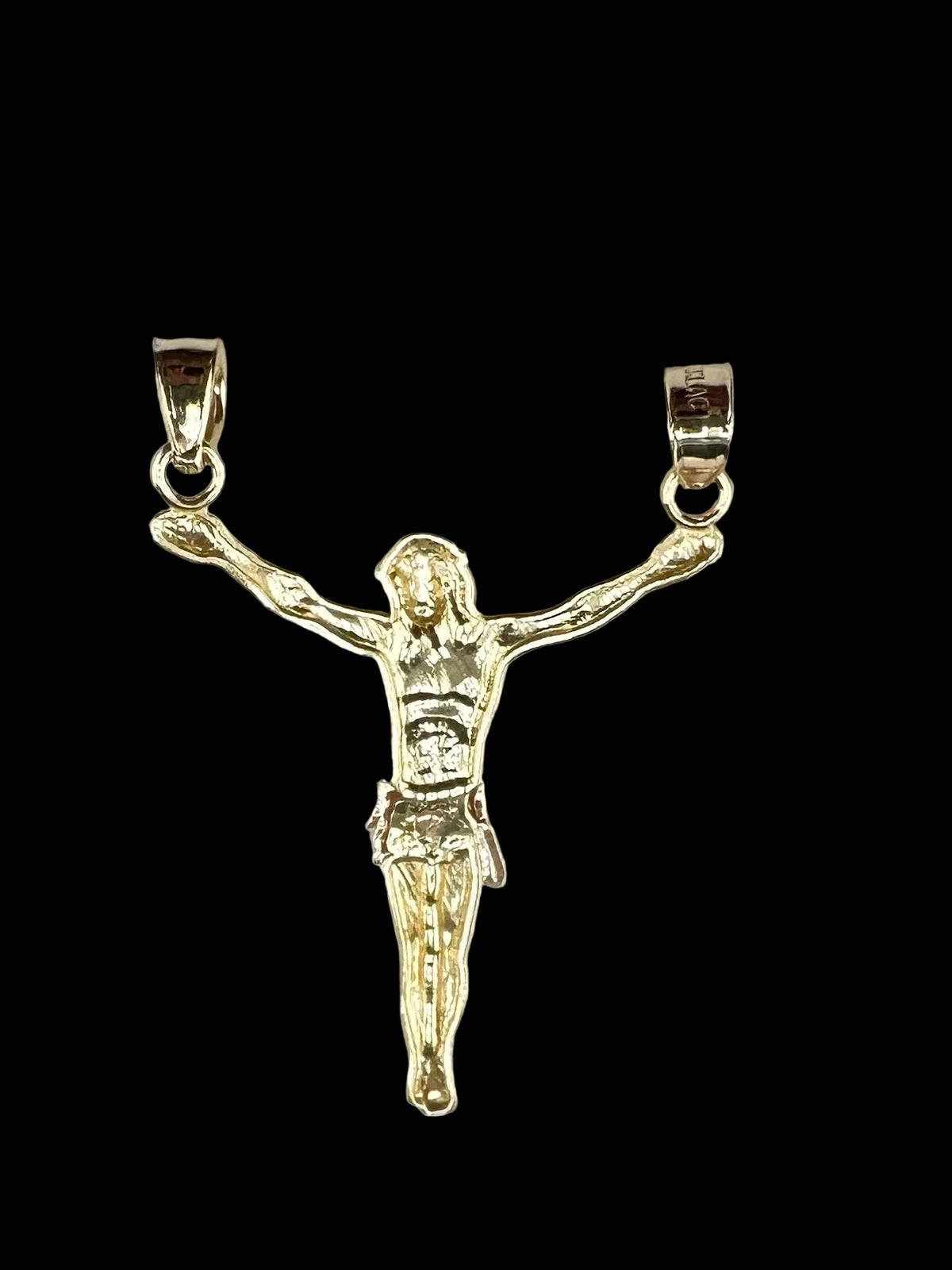 14kt Two-Tone Gold Pendant - Sword Cross with Christ