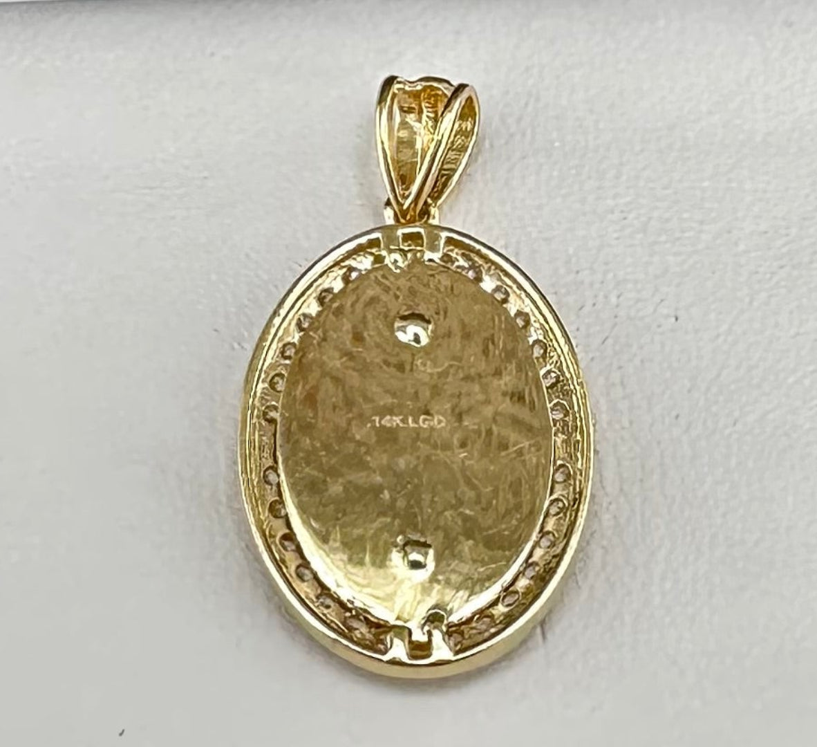 14kt Gold Virgin of Guadalupe Medal with Cubic Zirconia