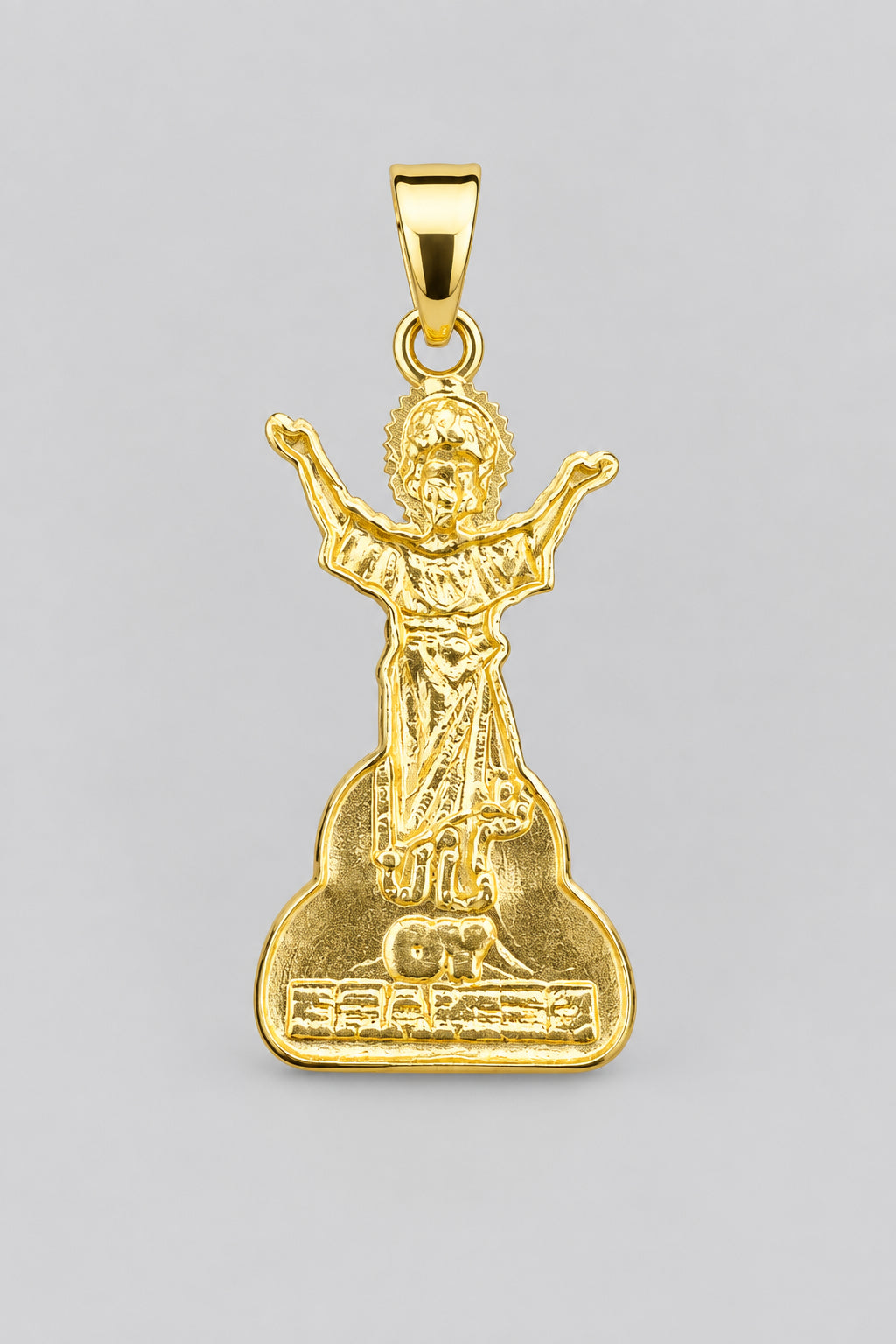 14kt Two-Tone Jesus Child Pendant - White and Yellow Gold