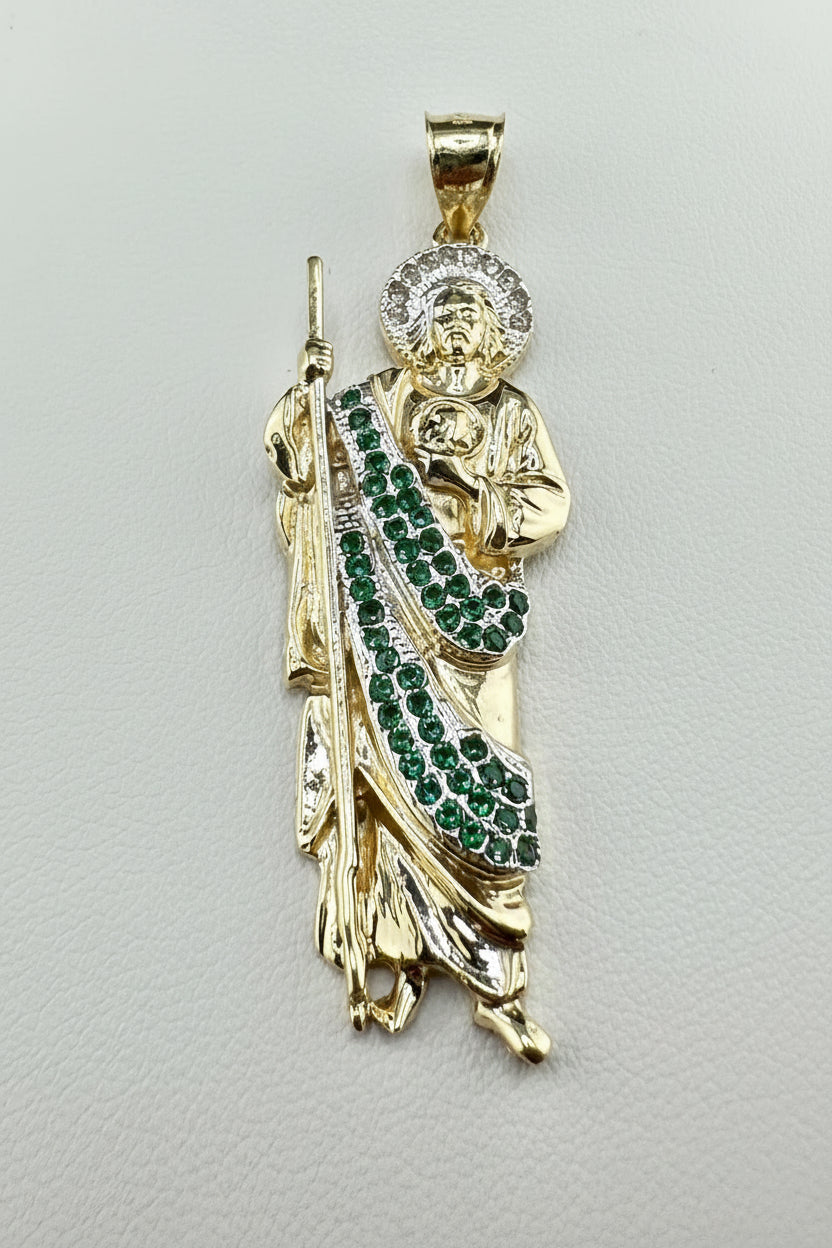 14kt Gold Saint Jude CZ Pendant