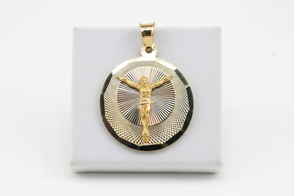 14kt Gold Crucifix Medal – Religious Pendant
