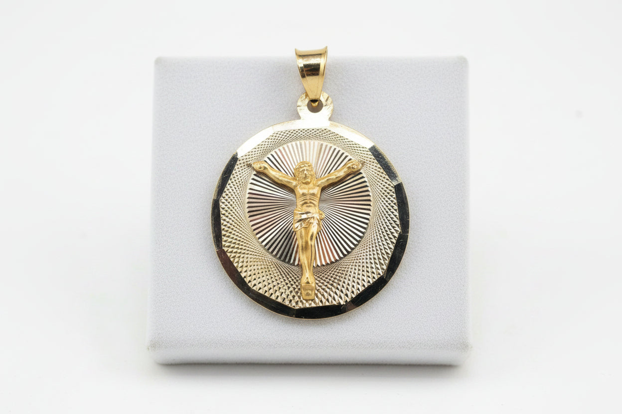 14kt Gold Crucifix Medal – Religious Pendant