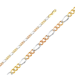 14K 3C 4.6mm Figaro 3+1 Concave Chain CH-360