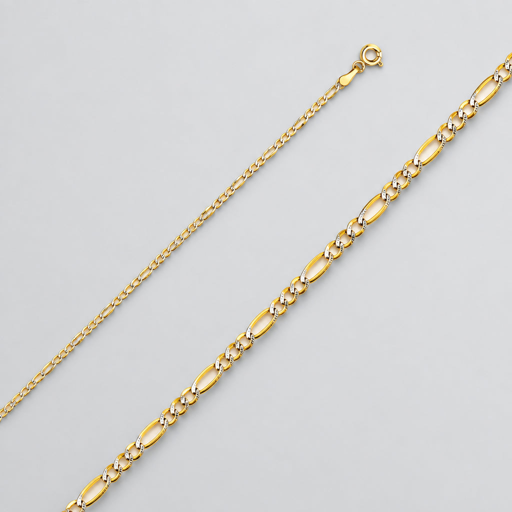 Figaro Chain Necklace with Diamond-Cut Links 20"