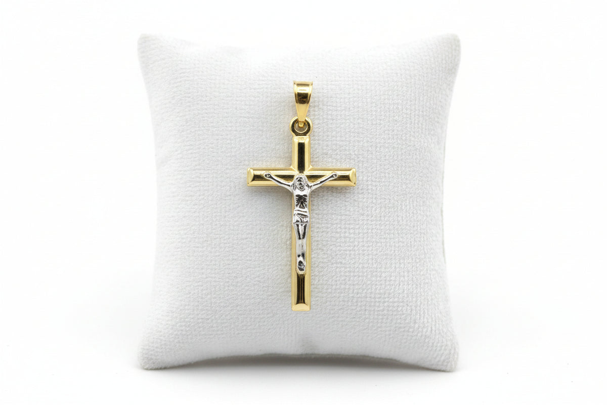 14kt Gold Two-Tone Jesus Crucifix Pendant