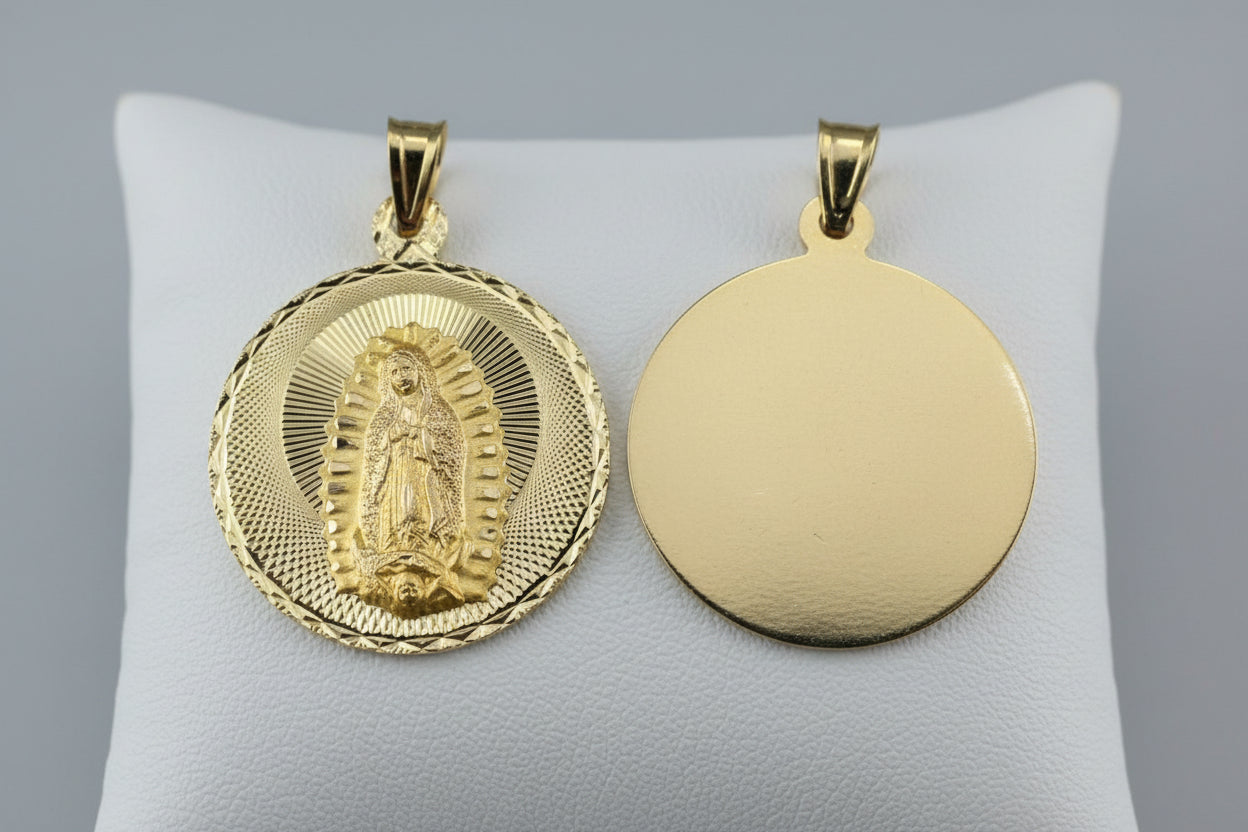 14 kt Virgin of Guadalupe Medal 32mmx 31mm 4.20g