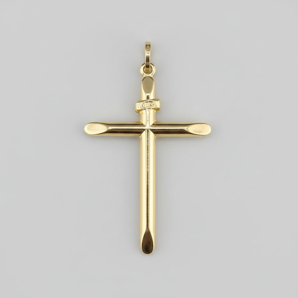 14kt Gold Hollow Crucifix Jesus Pendant