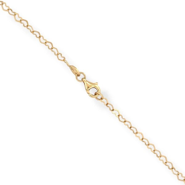 14kt Gold Heart Chain Necklace -24"