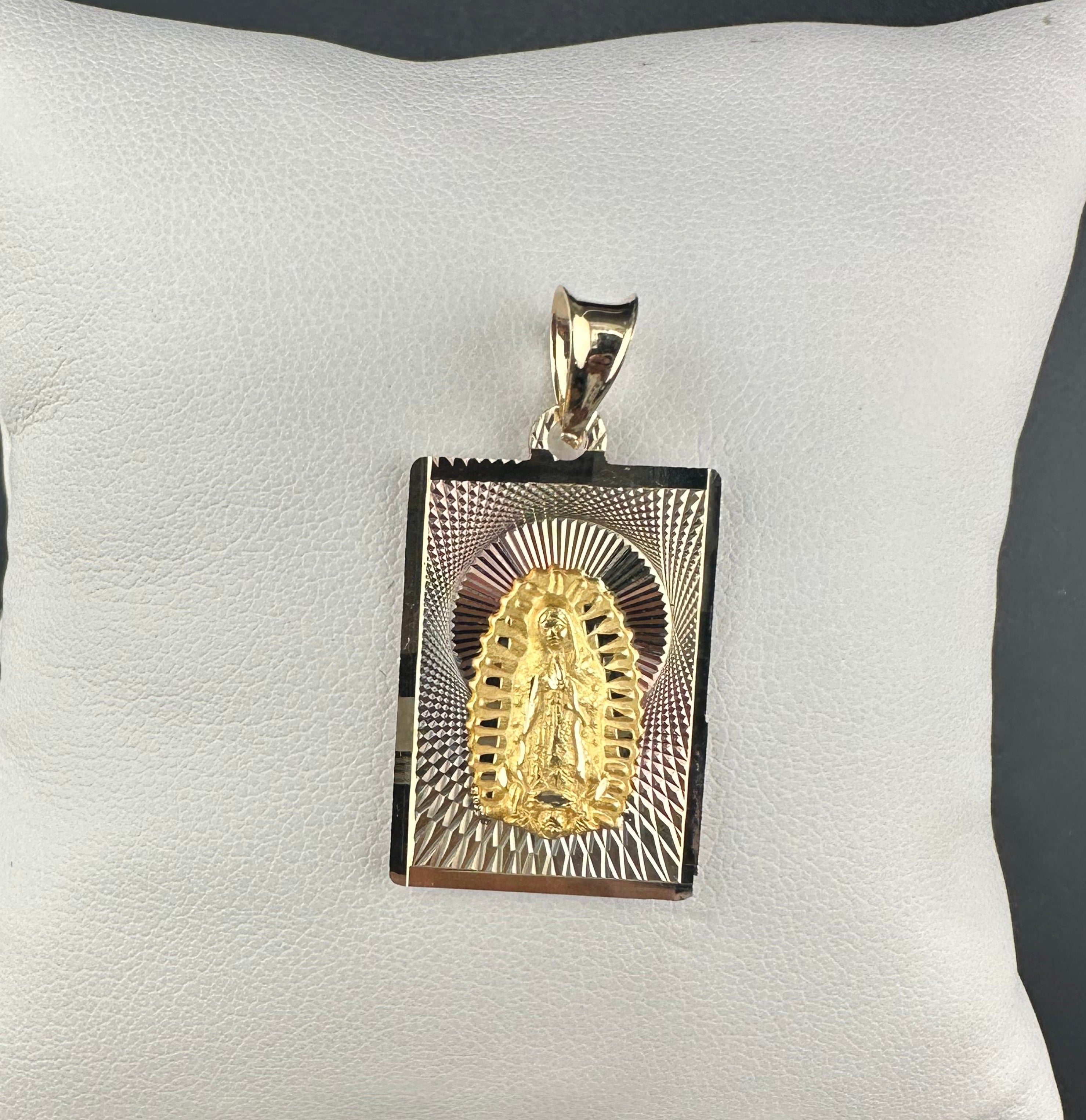14kt Gold Guadalupe Medal Pendant