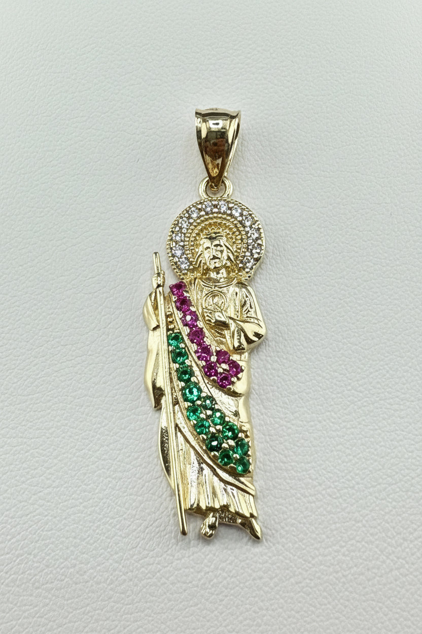 14kt Gold St. Jude CZ Pendant