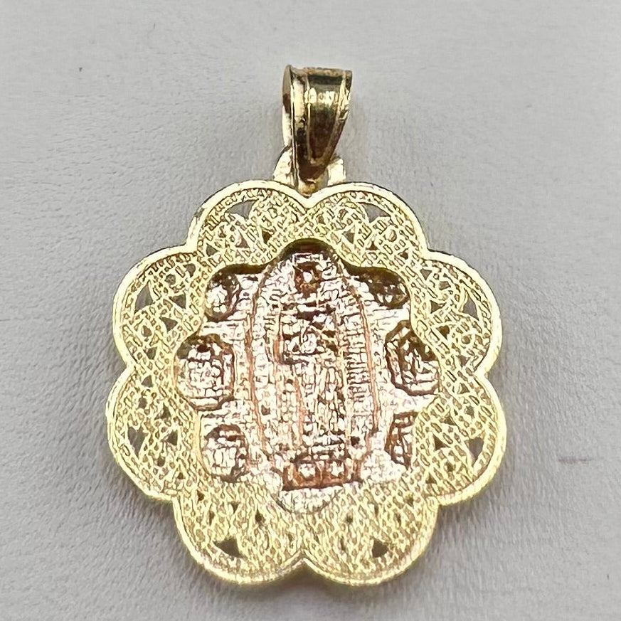 14kt Gold Three-Tone Virgin of Guadalupe Medal