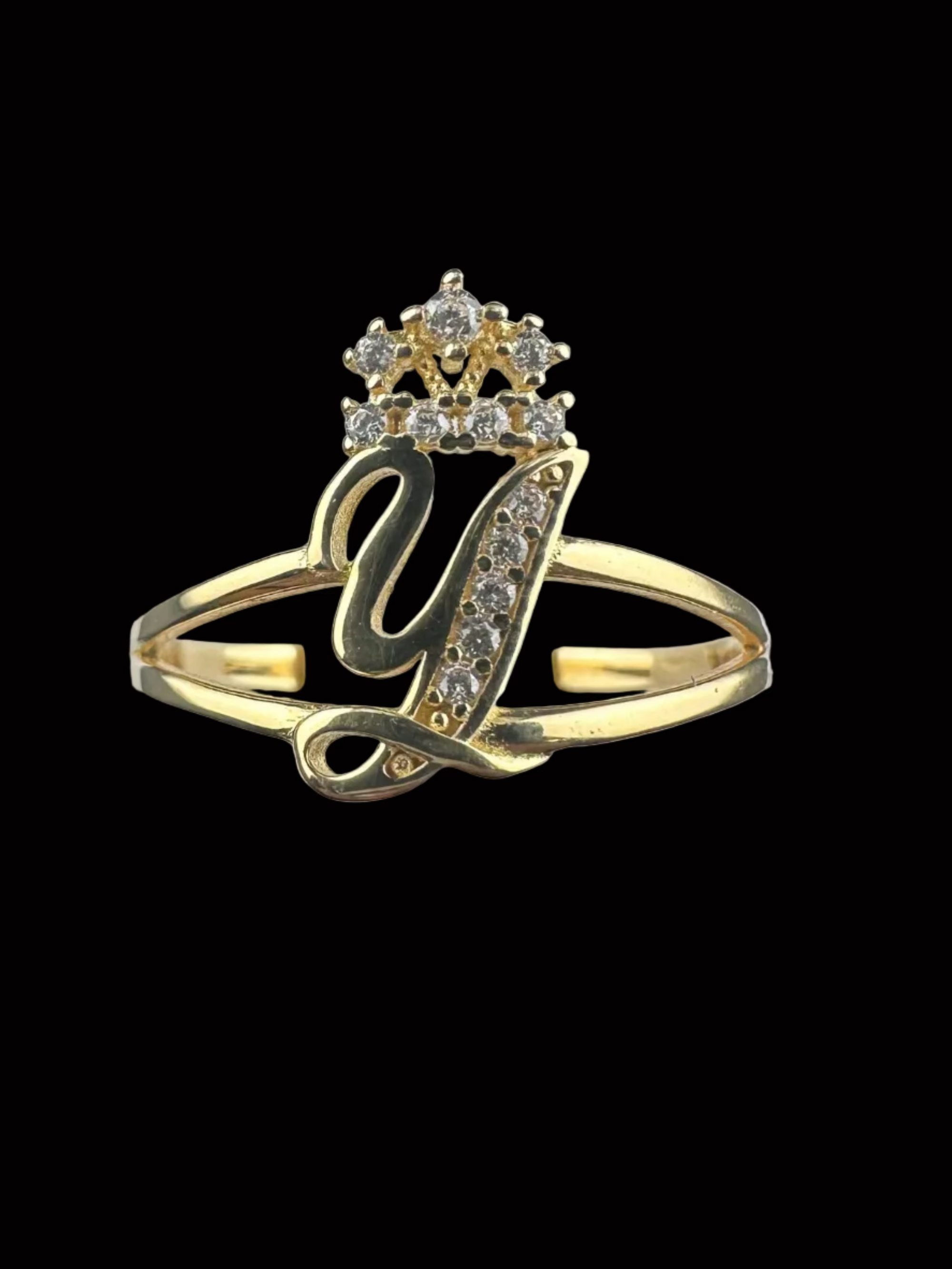Ladies Initial Ring Y