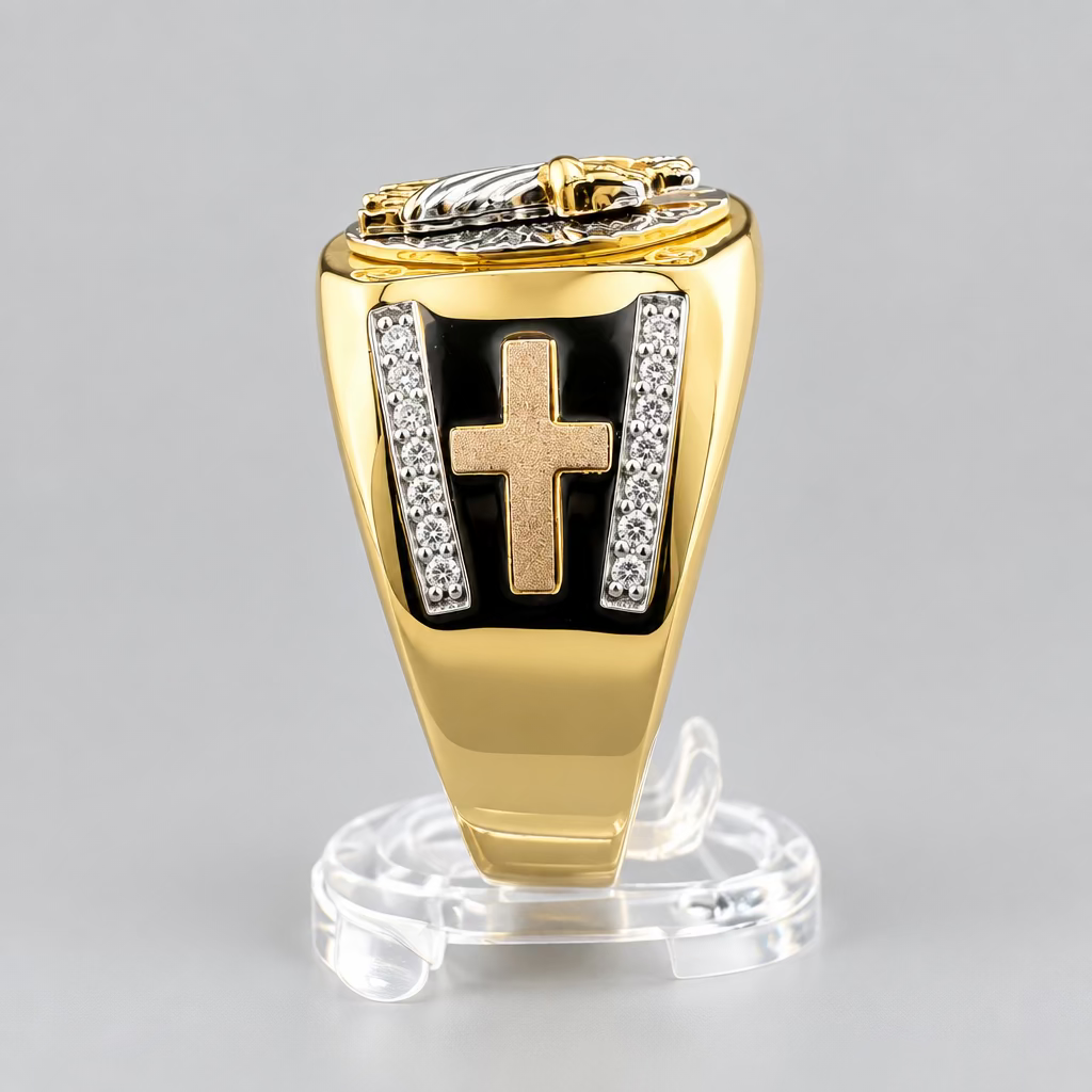 Saint Jude Two-Tone 14K Gold CZ Ring