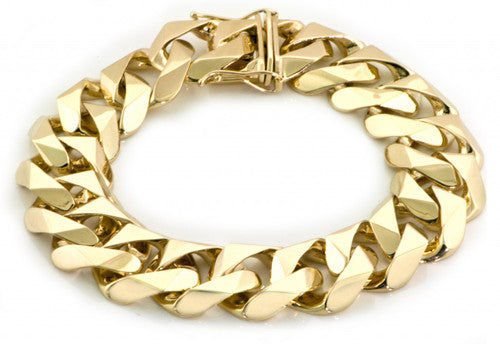 14k Yellow Gold Hand Made Bracelet 19.8mm Wide And 8 "