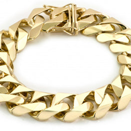 14k Yellow Gold Hand Made Bracelet 19.8mm Wide And 8 "